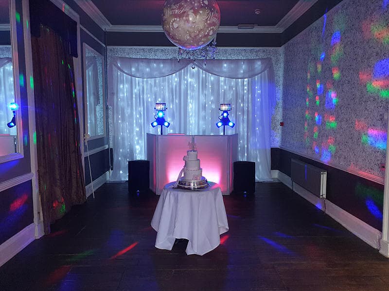 Wedding - Starlit Backdrop - Pink - Sweeney Hall Oswestry - Happy Sounds Mobile Disco