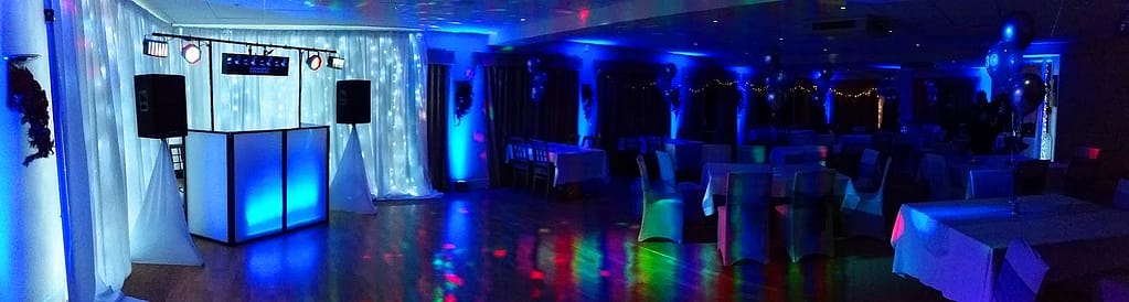 Blue Uplighting - Up Lighting - Wedding Backdrop - Happy Sounds Mobile Disco