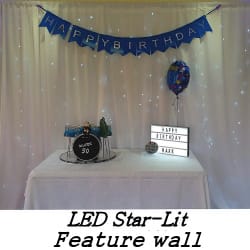 LED-Lit Feature Wall Hire Service - Weddings and Birthday Celebrations - Happy Sounds Mobile Disco