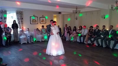 Beautiful wedding reception of Claire and Dan. First Dance - Mytton and Mermaid Shrewsbury - Happy Sounds Mobile Disco
