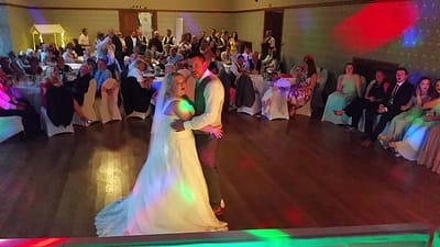 Mr and Mrs Gethin's first dance wedding at Gregynog Hall Newtown - Happy Sounds Mobile Disco