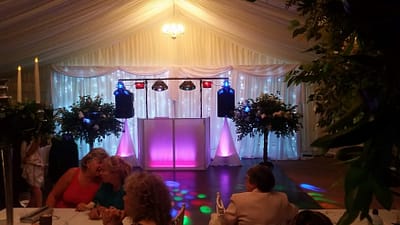 Gallery - Star-lit LED Wedding backdrop for Mr and Mrs Renshaw - High Gate Barns, Bettws - Happy Sounds Mobile Disco