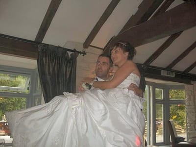 About Happy Sounds Mobile Disco - Wedding at The Boat - Erbistock - Bride and Groom