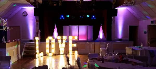 Wedding Reception - Love - Uplighting - Pink - Comrades Ellesmere - DJ - Happy Sounds Mobile Disco